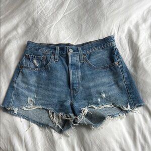 Distressed Denim Shorts